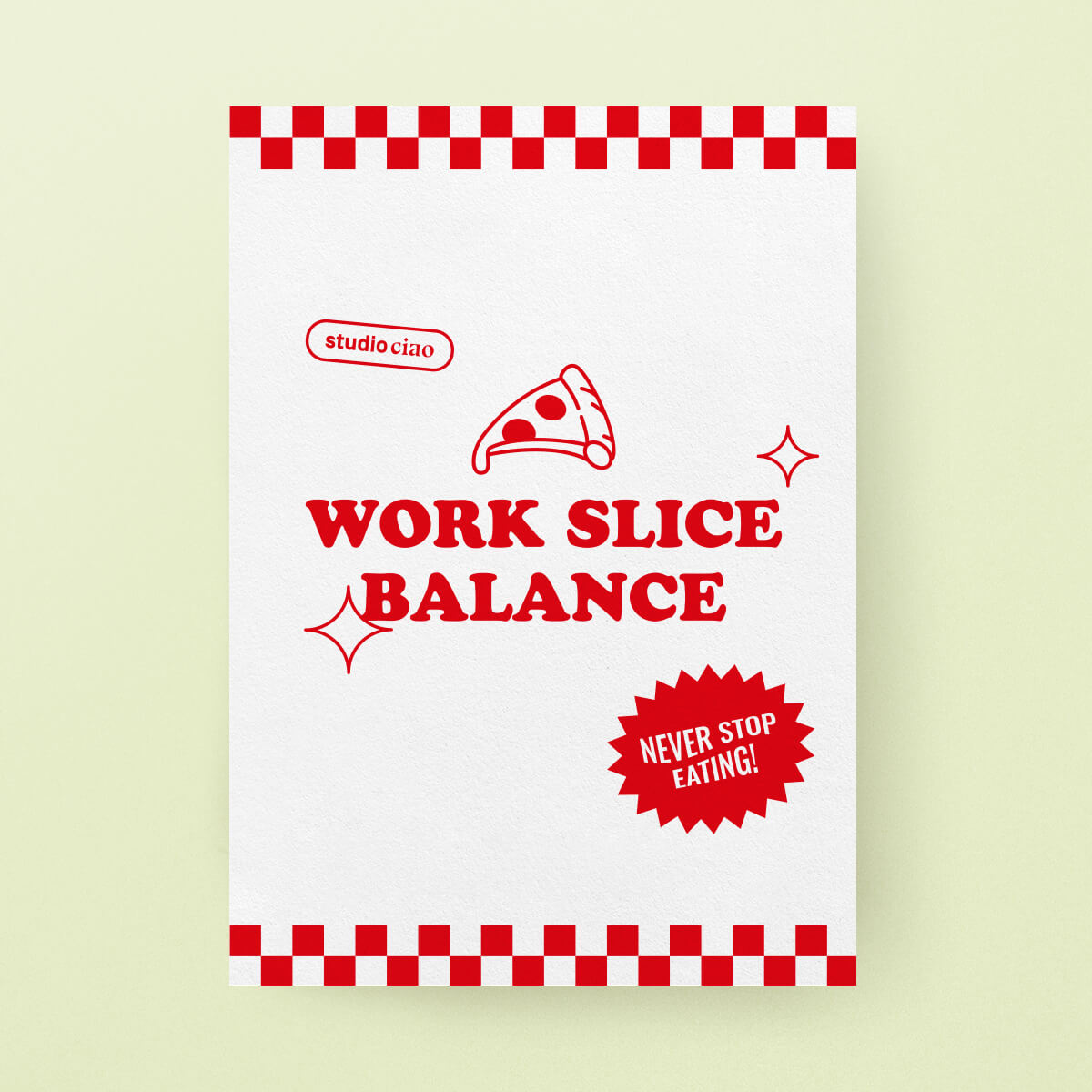 Work Slice Balance Postkarte, Din A6 – studio ciao