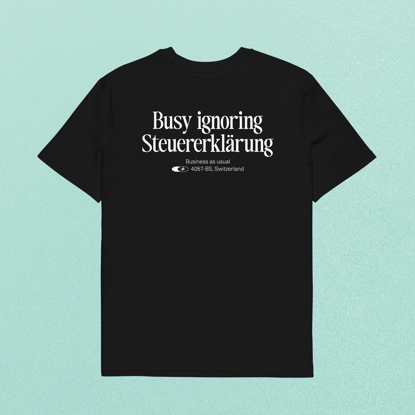 "Busy ignoring Steuererklärung" Shirt, Größe M – studio ciao (Einzelstück)