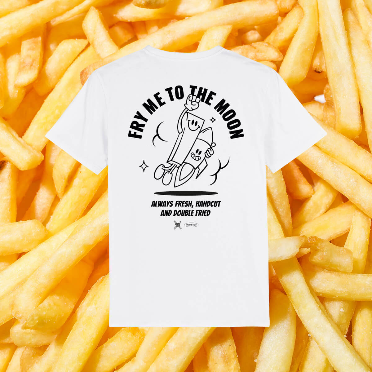 "Fry me to the moon" T-Shirt (unisex) – ASTROFRIES × studio ciao