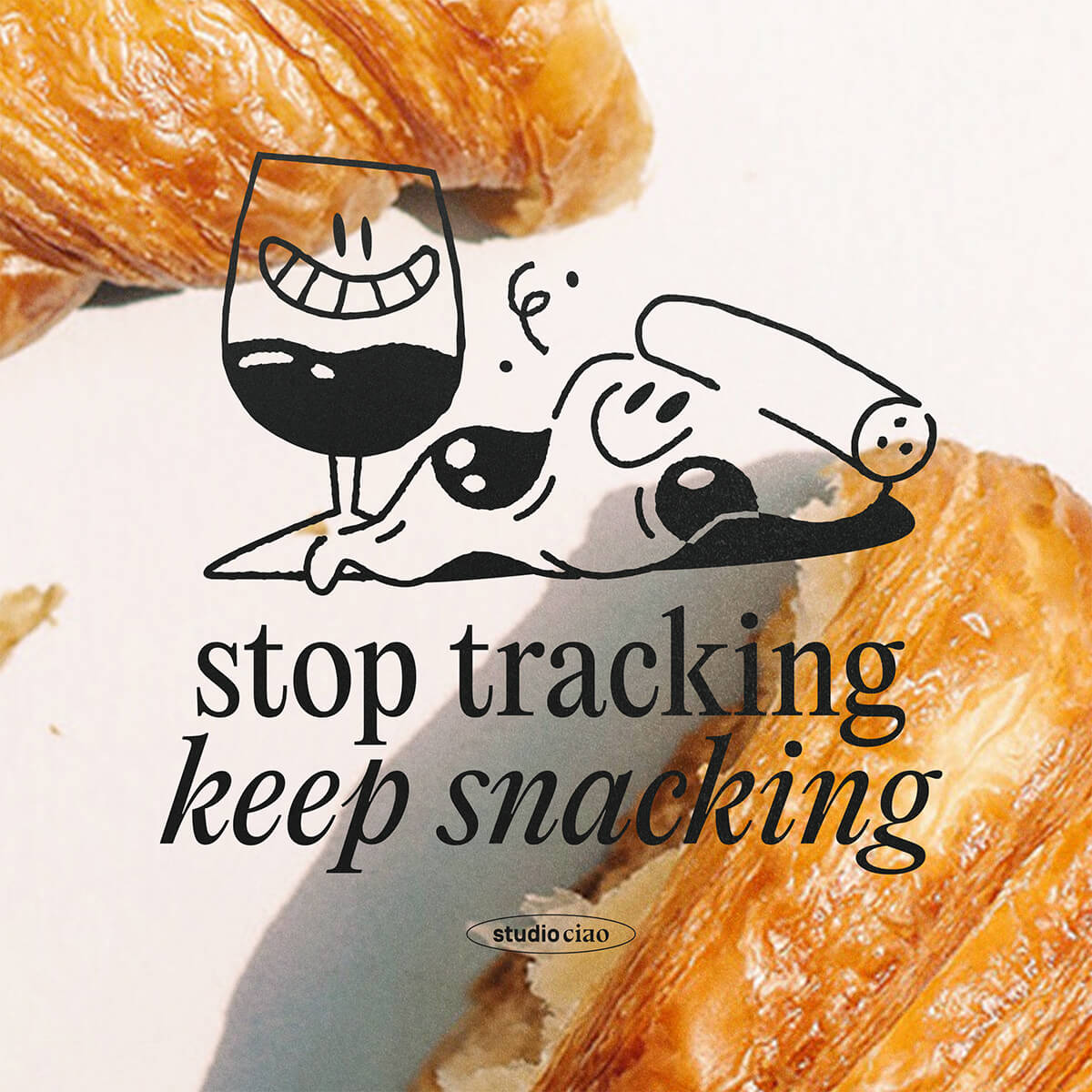 stop tracking, keep snacking Jutebeutel – studio ciao