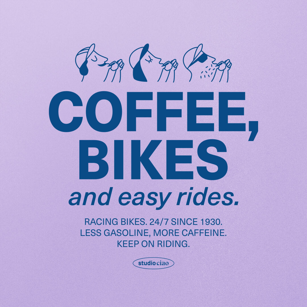 "Coffee, Bikes and easy rides" T-Shirt (oversized) – studio ciao